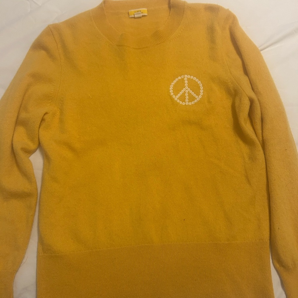 Yellow Peace Sign Sweater